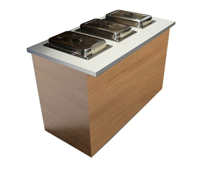 Buffet ASPEN 150 Chafing 3 Einsätze Eiche