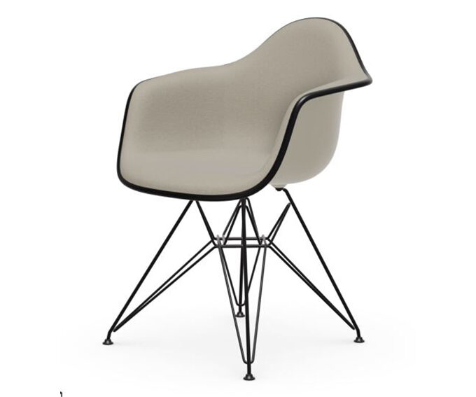 Designstuhl EAMES Plastic Armchair DAR warmgrey/elfenbei