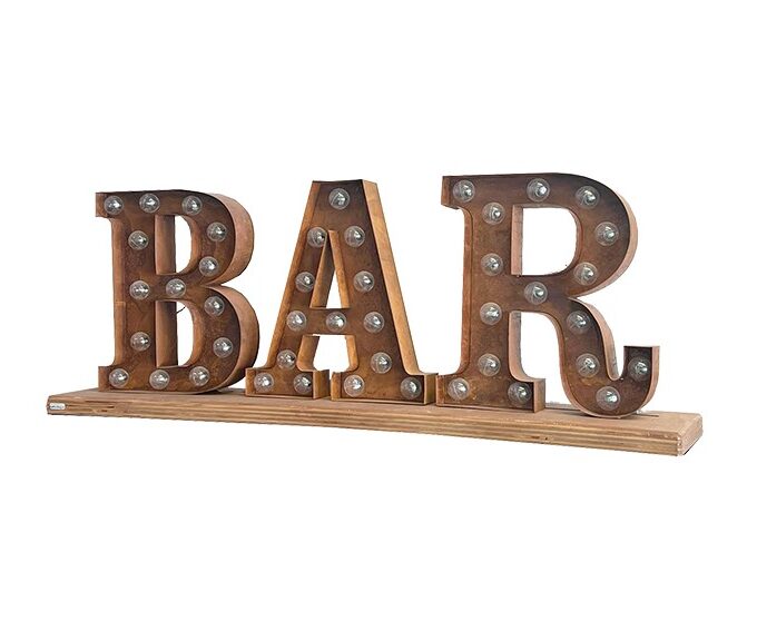 Schriftzug BAR beleuchtbar