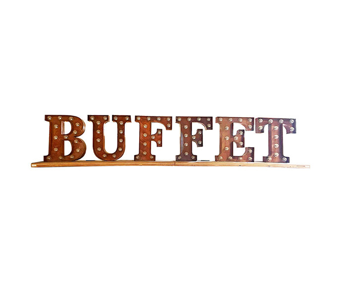 Schriftzug BUFFET beleuchtbar